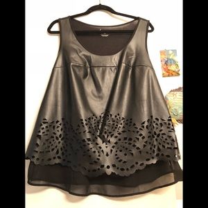 Beautiful faux leather sleeveless top in black